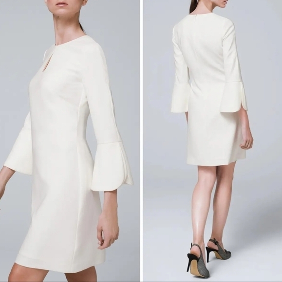 White House Black Market Dresses & Skirts - WHBM Petal-Sleeve Shift Mini Dress Size 4